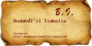 Budaházi Izabella névjegykártya